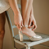 Charlotte plateforme en irisé champagne