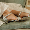 Sandale mariée petit talon argentée
