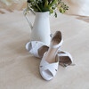 Salomé brides croisées cuir lisse blanc et paillettes