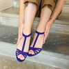 Sandale Chloé en velours violet et fines paillettes chrome