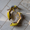 Charlotte high en velours jaune et glitter argent