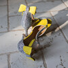 Charlotte high en velours jaune et glitter argent