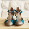 Chaussure de mariée turquoise