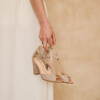 Sandale Charlotte en fine paillette or blond et irisé or rose