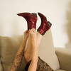 Burgundy western boots for women