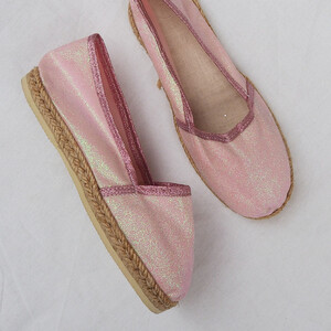 Espadrille enfant en paillettes rose