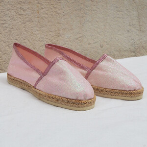 Espadrille enfant en paillettes rose