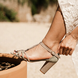 Sage green wedding sandal for women 