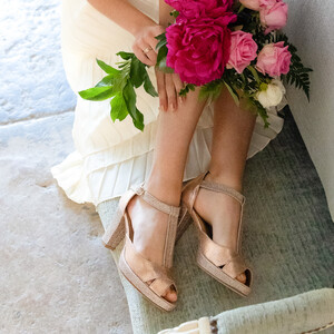 Salomé en irisé or rose et fines paillettes or blond