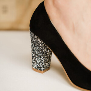 Escarpin rond noir et paillette 