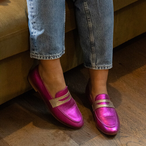 mocassin plat rose fuchsia coloré mocassin plat rose fuchsia coloré
