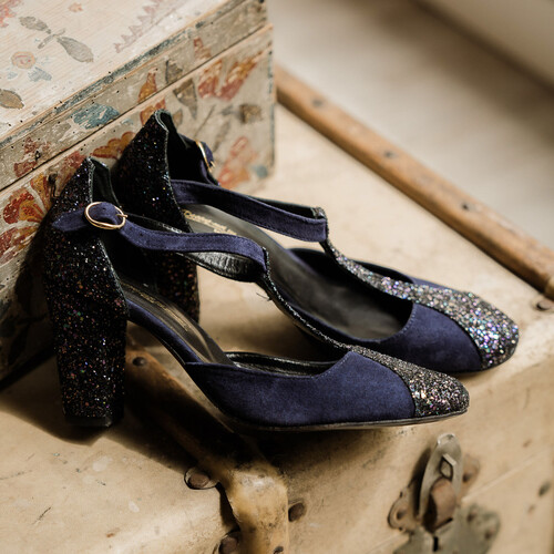 Salomé en velours marine et glitter starlight