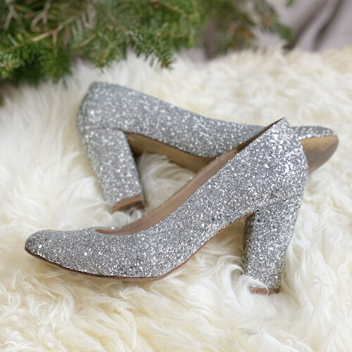 Escarpins en glitter argent Escarpins en glitter argent