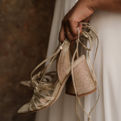 Chaussures de mariage dorée Chaussures de mariage dorée