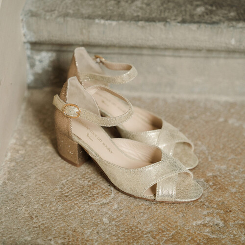 Open toe T bar shoes
