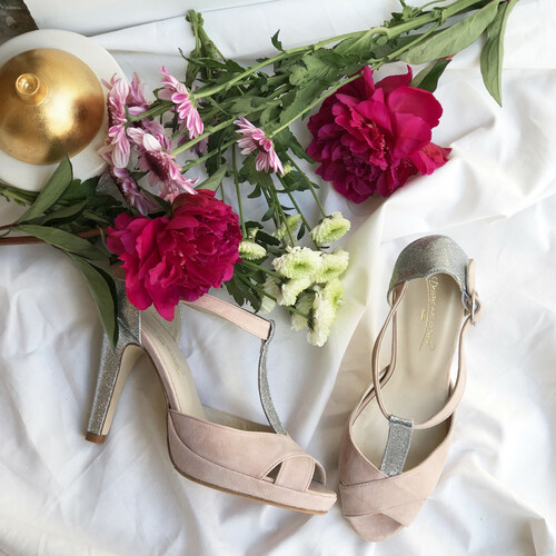 Chaussures de mariage rose poudré